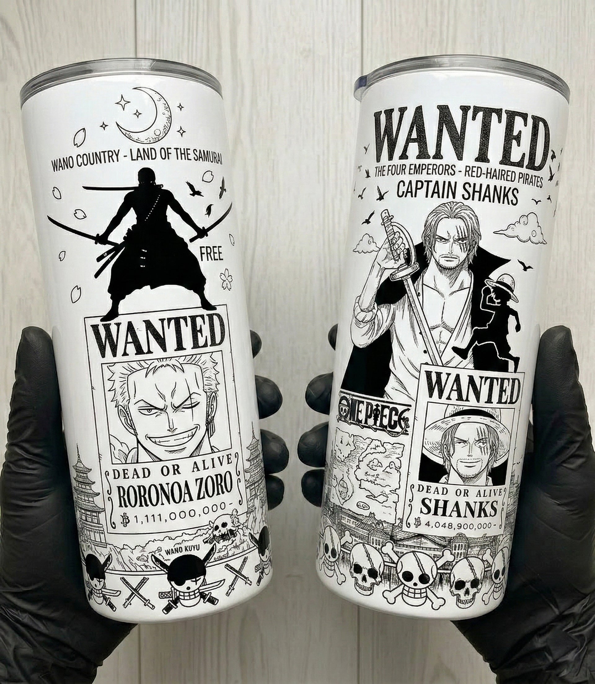 One Piece Anime Wanted Poster Design Vacuum Insulated Tumblers