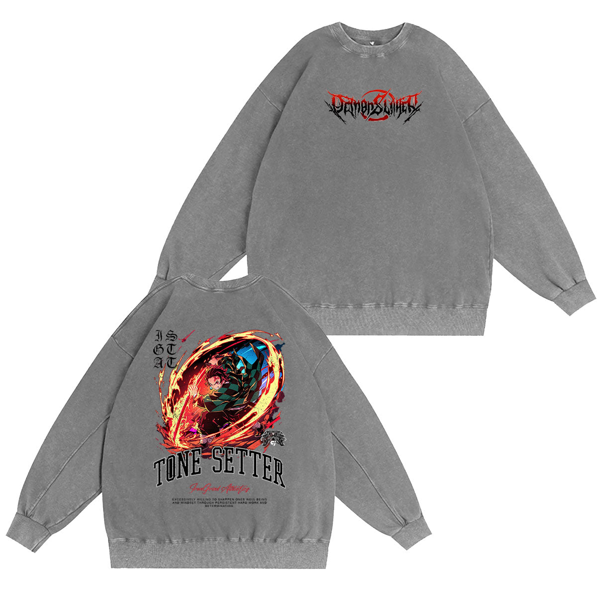 Anime Movie Demon Slayer Vintage Washed T-shirt/Crewneck/Hoodie