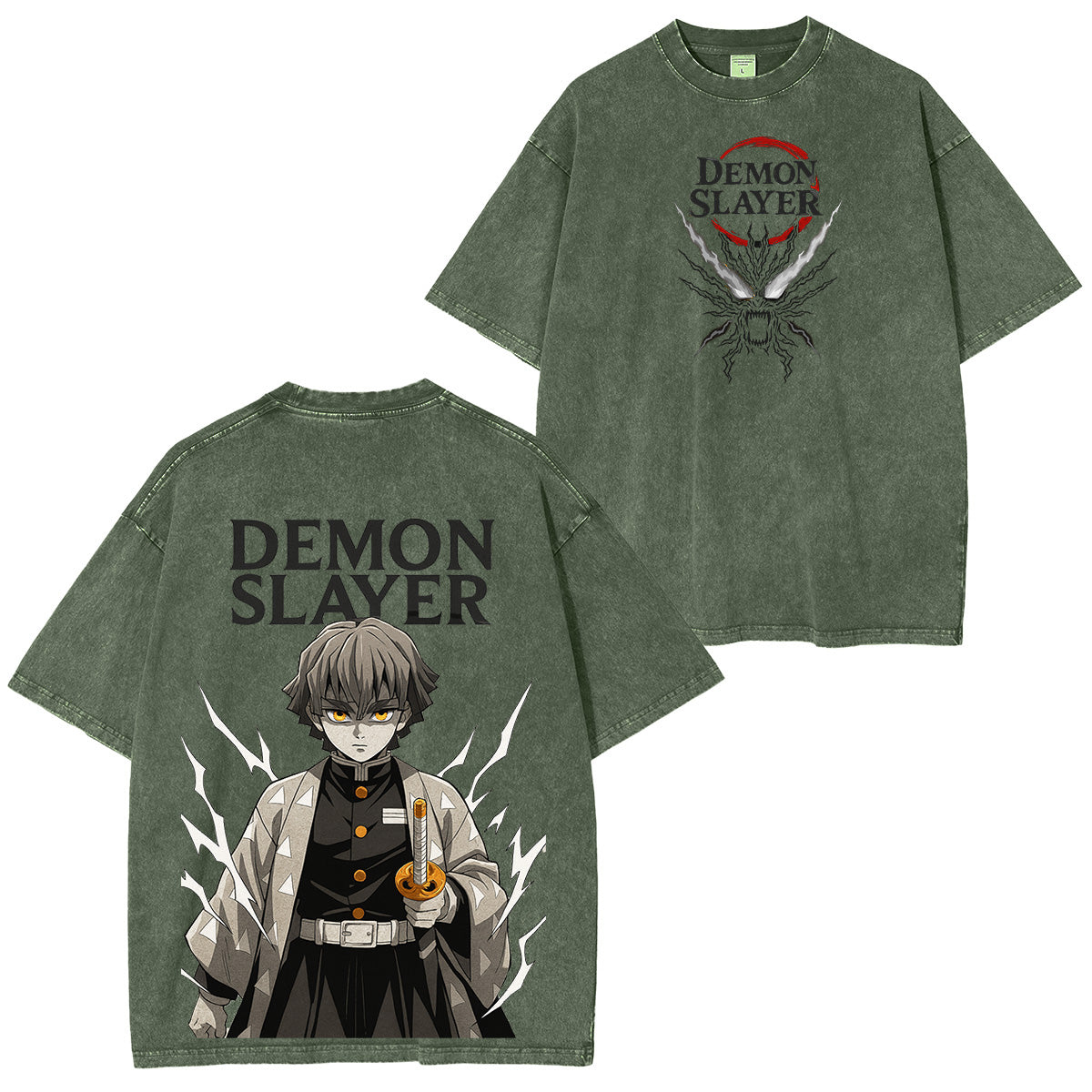 Camiseta lavada unisex Zenitsu Demon Slayer