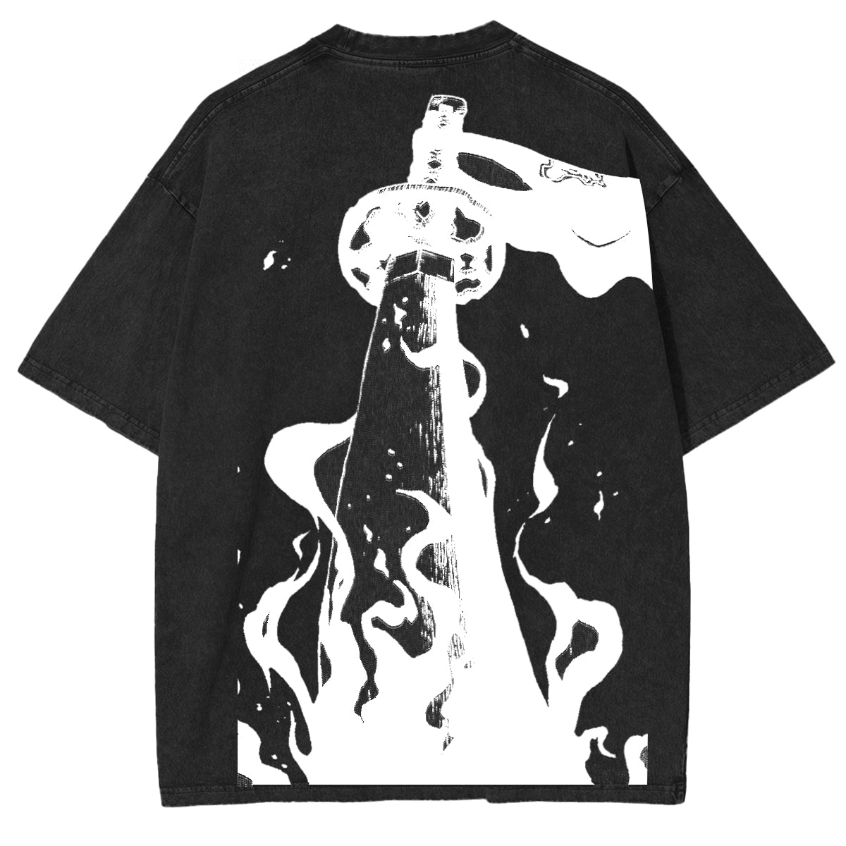 Camiseta Oversize Vintage Lavada "Wolves Berserker"