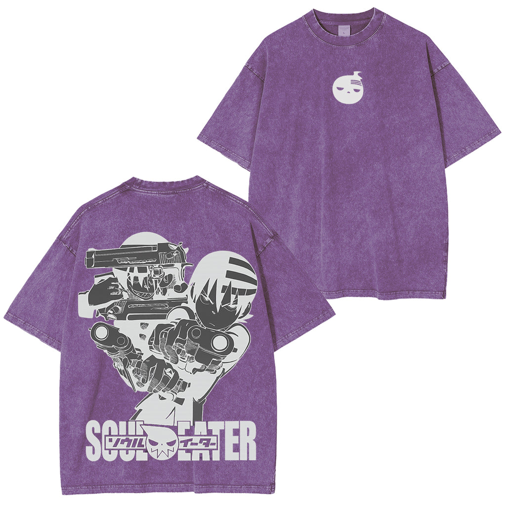 Camiseta unisex desgastada a juego de Soul Eater