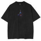 T-shirt unisexe Black Clover Anime double imprimé délavé style vintage