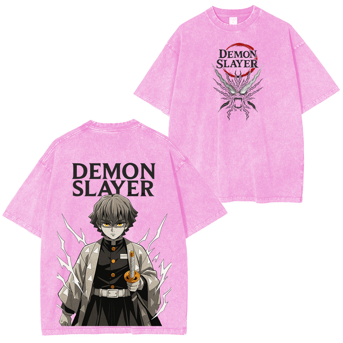 Camiseta lavada unisex Zenitsu Demon Slayer