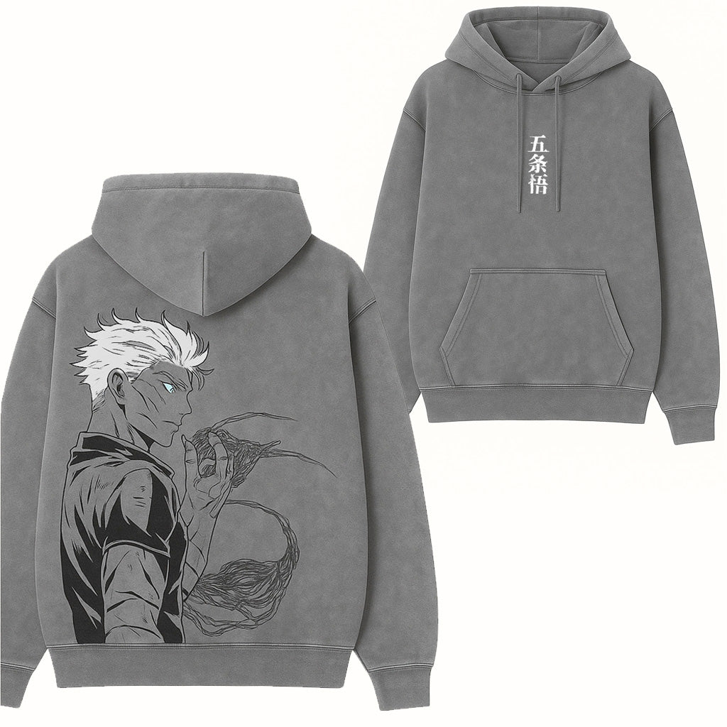 Sudadera Gojo con estampado de anime y cuello redondo