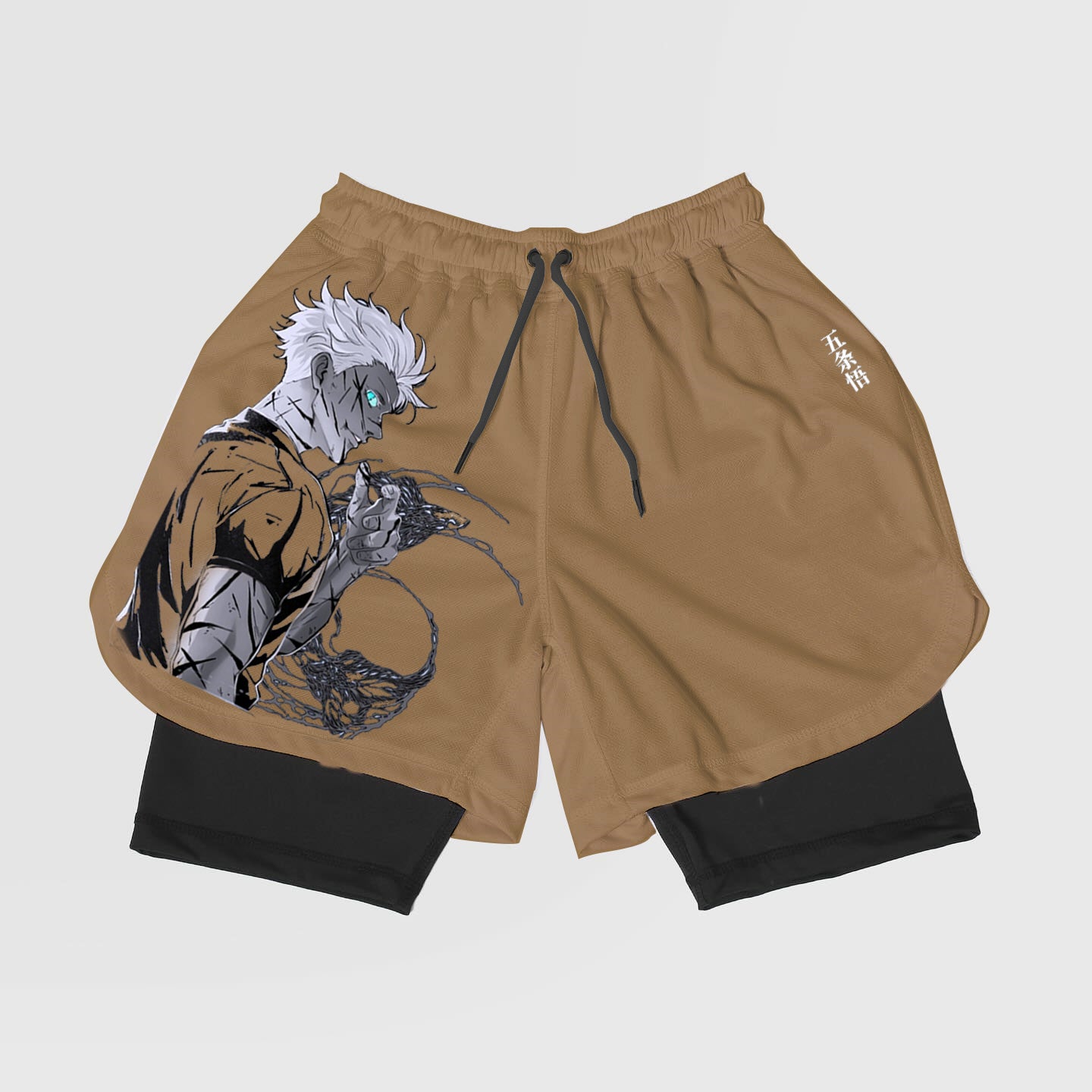Anime Gojo-Breathable Mesh Fabric Inspired Gym Shorts with Liner