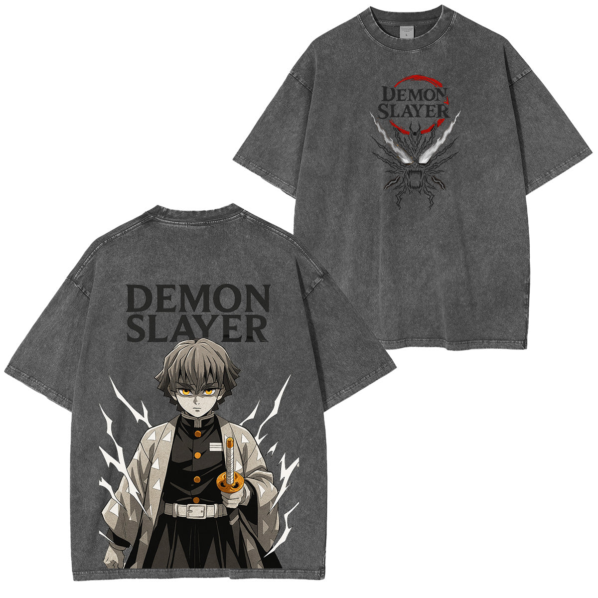 Camiseta lavada unisex Zenitsu Demon Slayer