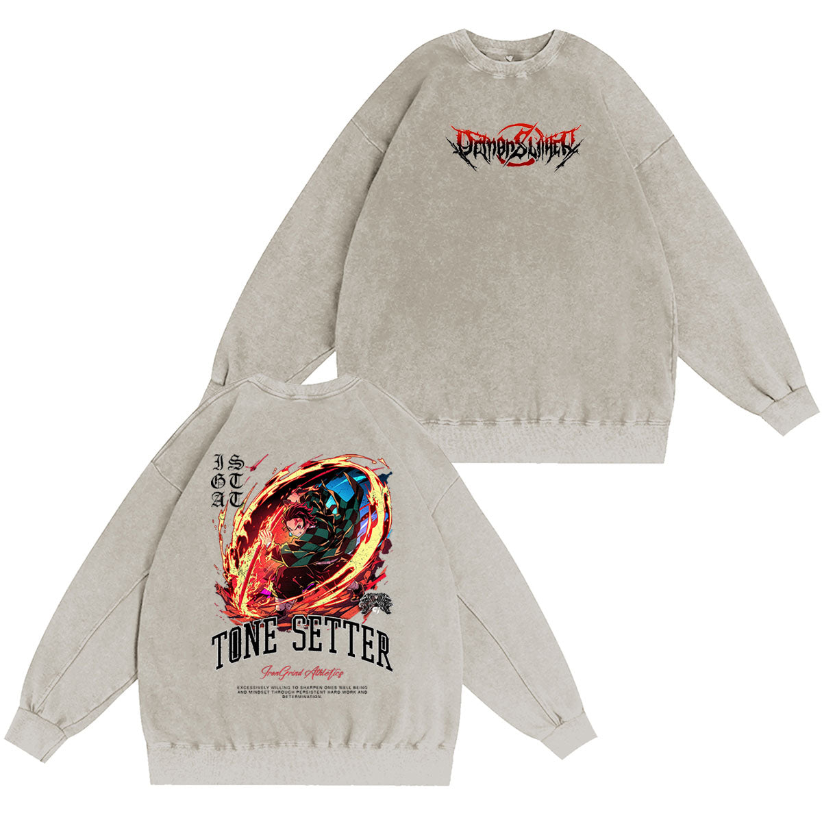 Anime Movie Demon Slayer Vintage Washed T-shirt/Crewneck/Hoodie