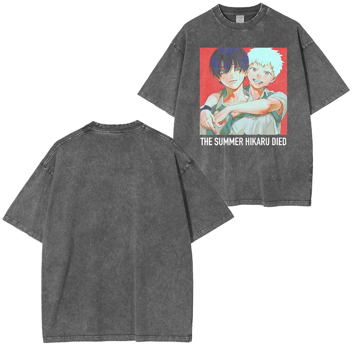 thesummerhikarudied:Camiseta con lavado retro doble de arte oficial de Hikaru y Yoshiki