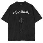 Black Clover Anime Double Printed Vintage Washed Tee Unisex