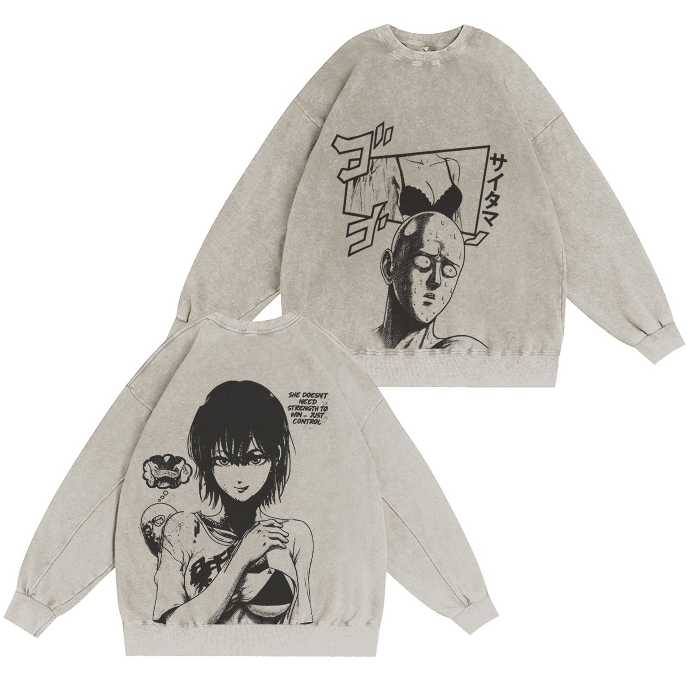 Saitama Fubuki onepunchmanseason3 Camiseta/Sudadera/Sudadera con capucha Lavada Vintage