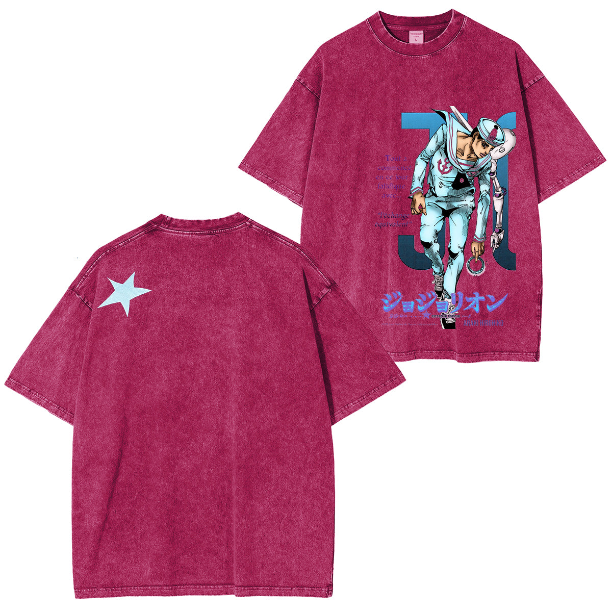 T-shirt délavé unisexe JoJo's Bizarre Adventure