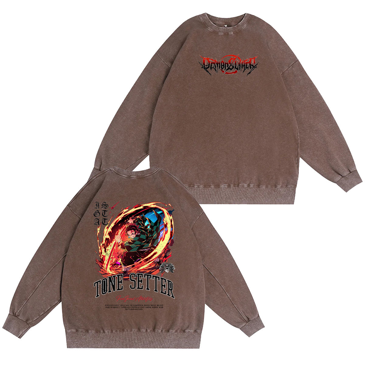 Anime Movie Demon Slayer Vintage Washed T-shirt/Crewneck/Hoodie
