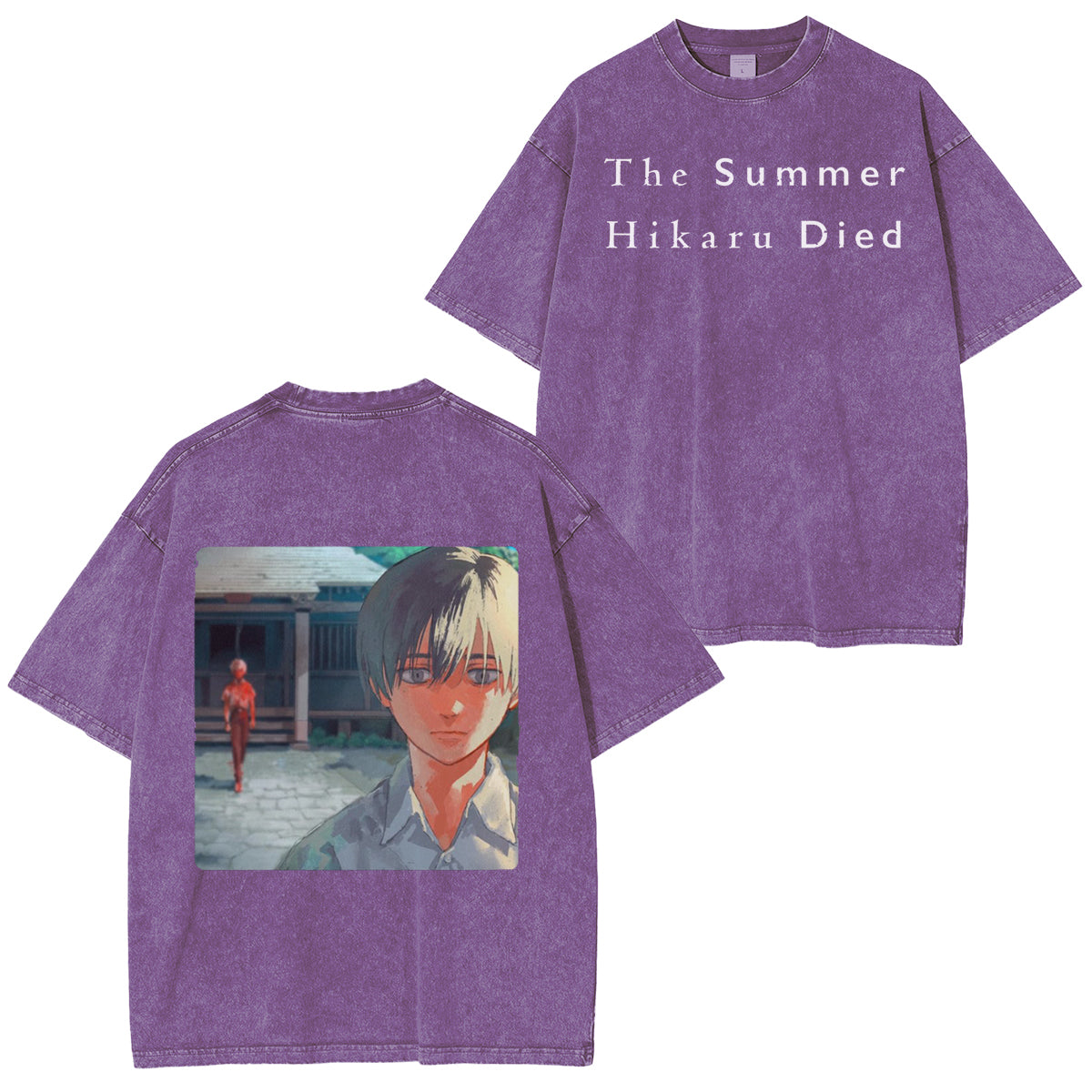 thesummerhikarudied:Camiseta con lavado retro doble de arte oficial de Hikaru y Yoshiki