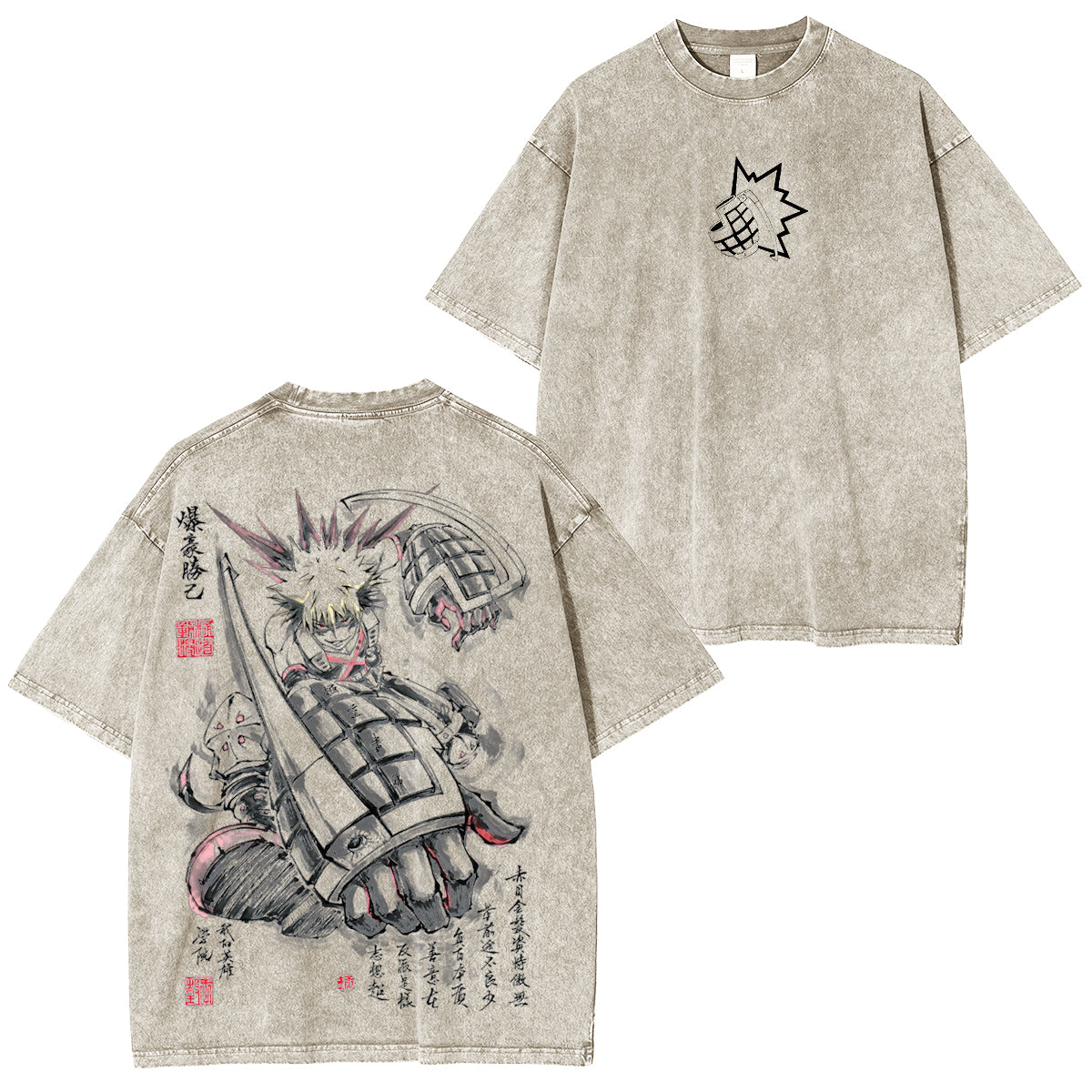 Katsuki Bakugo,My Hero Academia Anime Unisex Washed T-Shirt