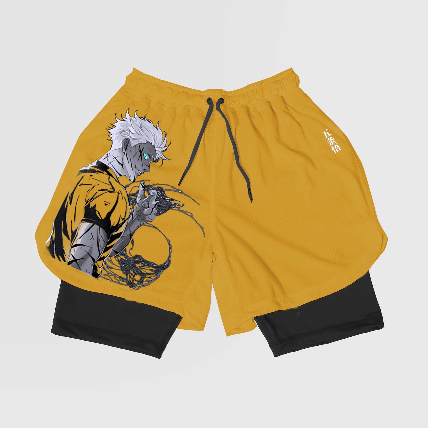Anime Gojo-Breathable Mesh Fabric Inspired Gym Shorts with Liner