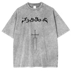 Black Clover Anime Double Printed Vintage Washed Tee Unisex