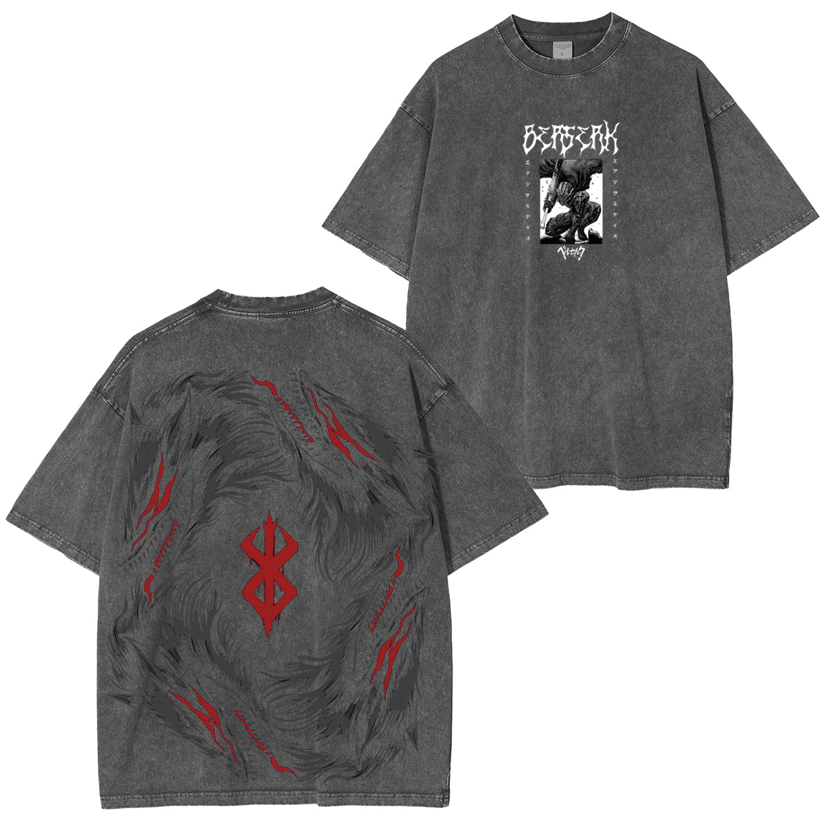 Wolves Berserker Vintage Washed Oversize T-Shirt