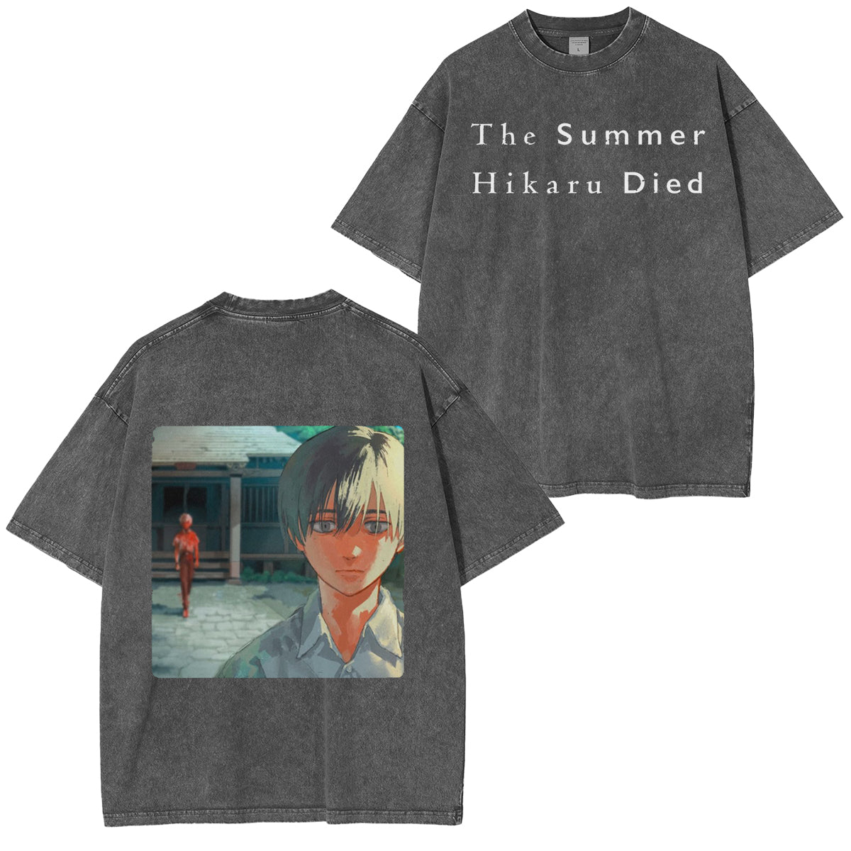 thesummerhikarudied:Camiseta con lavado retro doble de arte oficial de Hikaru y Yoshiki