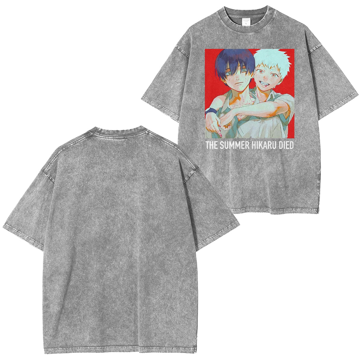 thesummerhikarudied:Camiseta con lavado retro doble de arte oficial de Hikaru y Yoshiki