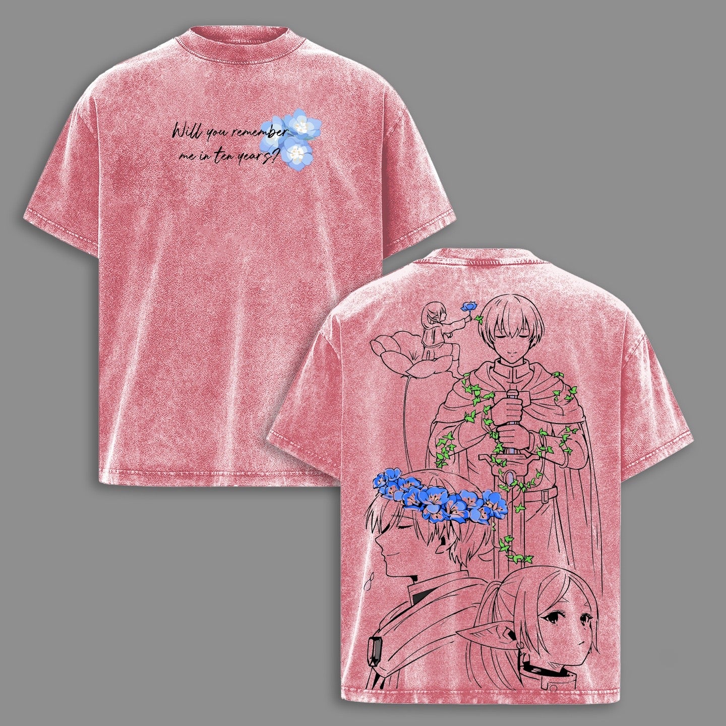 Camiseta/Sudadera de Frieren Beyond Journeys End con efecto lavado