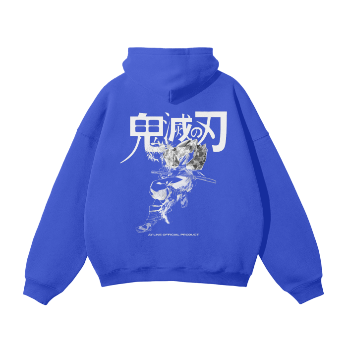 Flow of the Torrent Sudadera con Capucha Estilo Urbano Azul