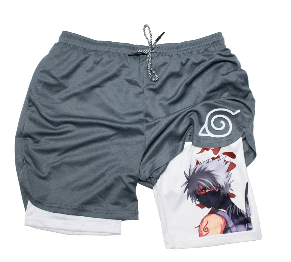 NARUTO × Gym Anbu Kakas.hi Design Performance Shorts Double Layer