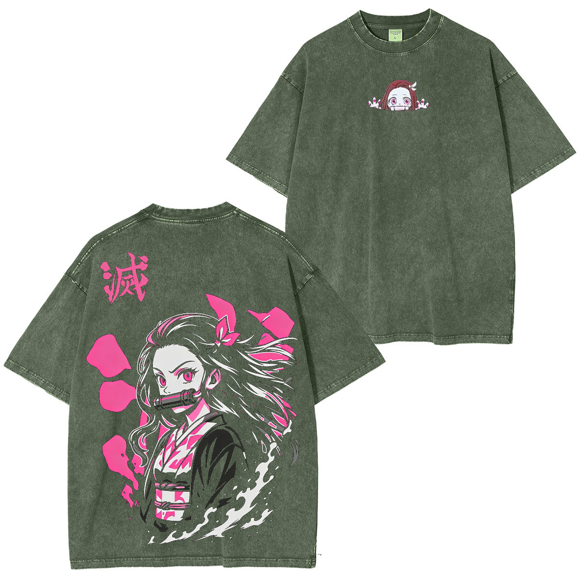 Camiseta/Sudadera/Sudadera con capucha lavada de Kamado Nezuko de Demon Slayer