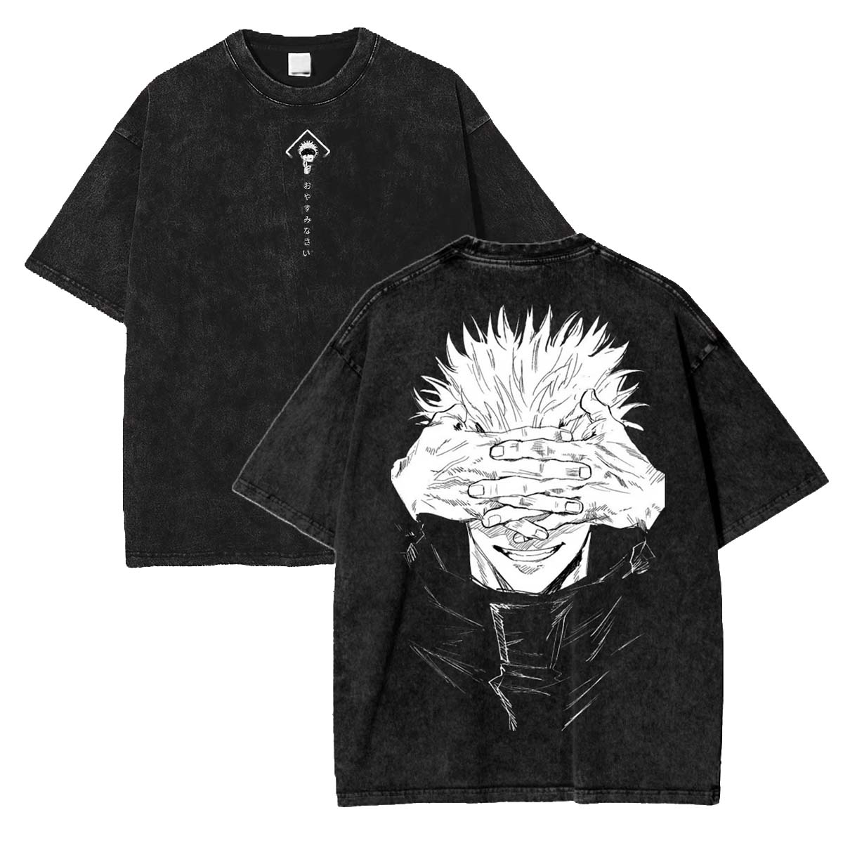 Jujutsu Kaisen Anime Acid Washed Oversize T-Shirt