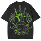Camiseta Lavada de Roronoa Zoro, Primer Oficial de los Piratas de Sombrero de Paja