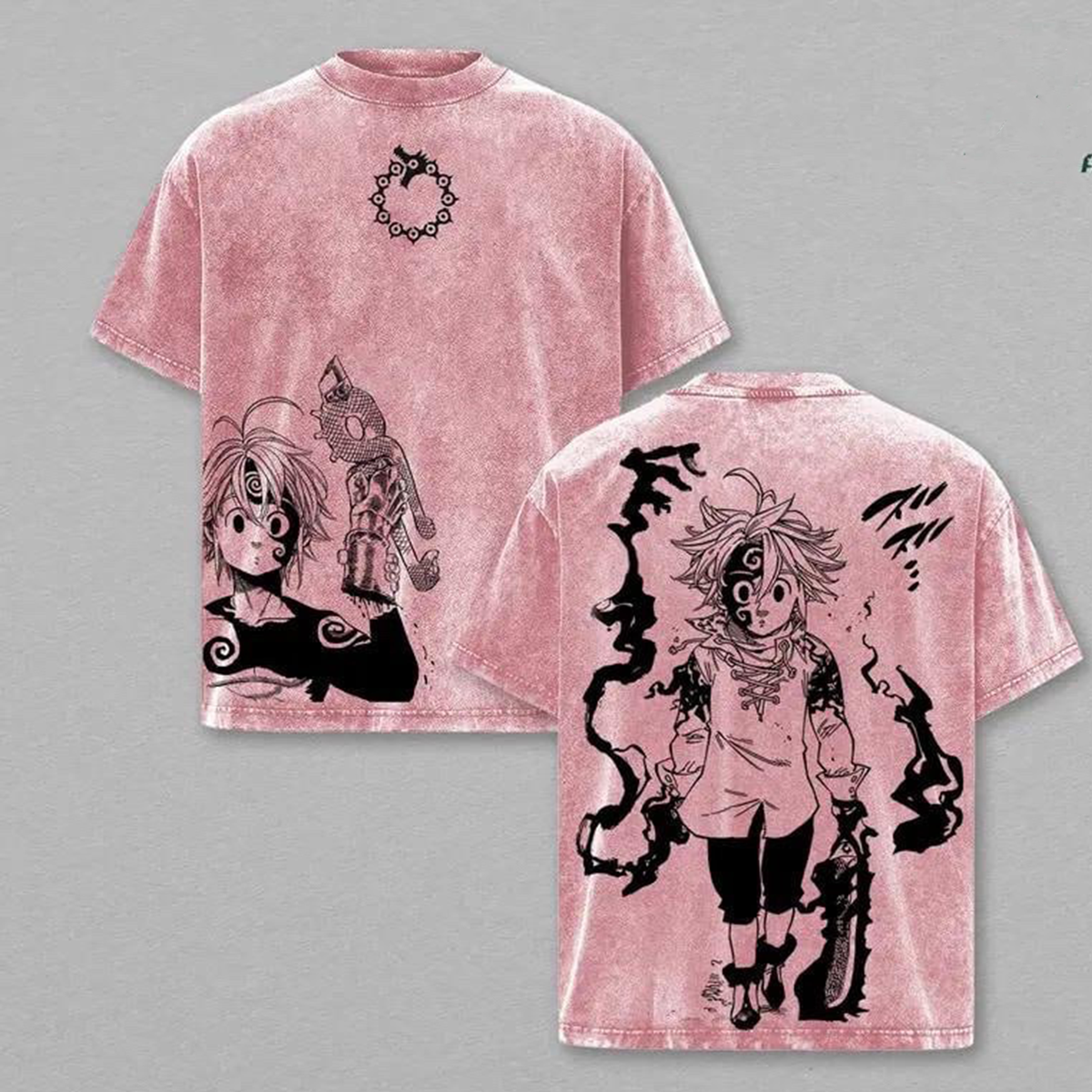 Camiseta/Sudadera Nanatsu no Taizai con efecto lavado vintage