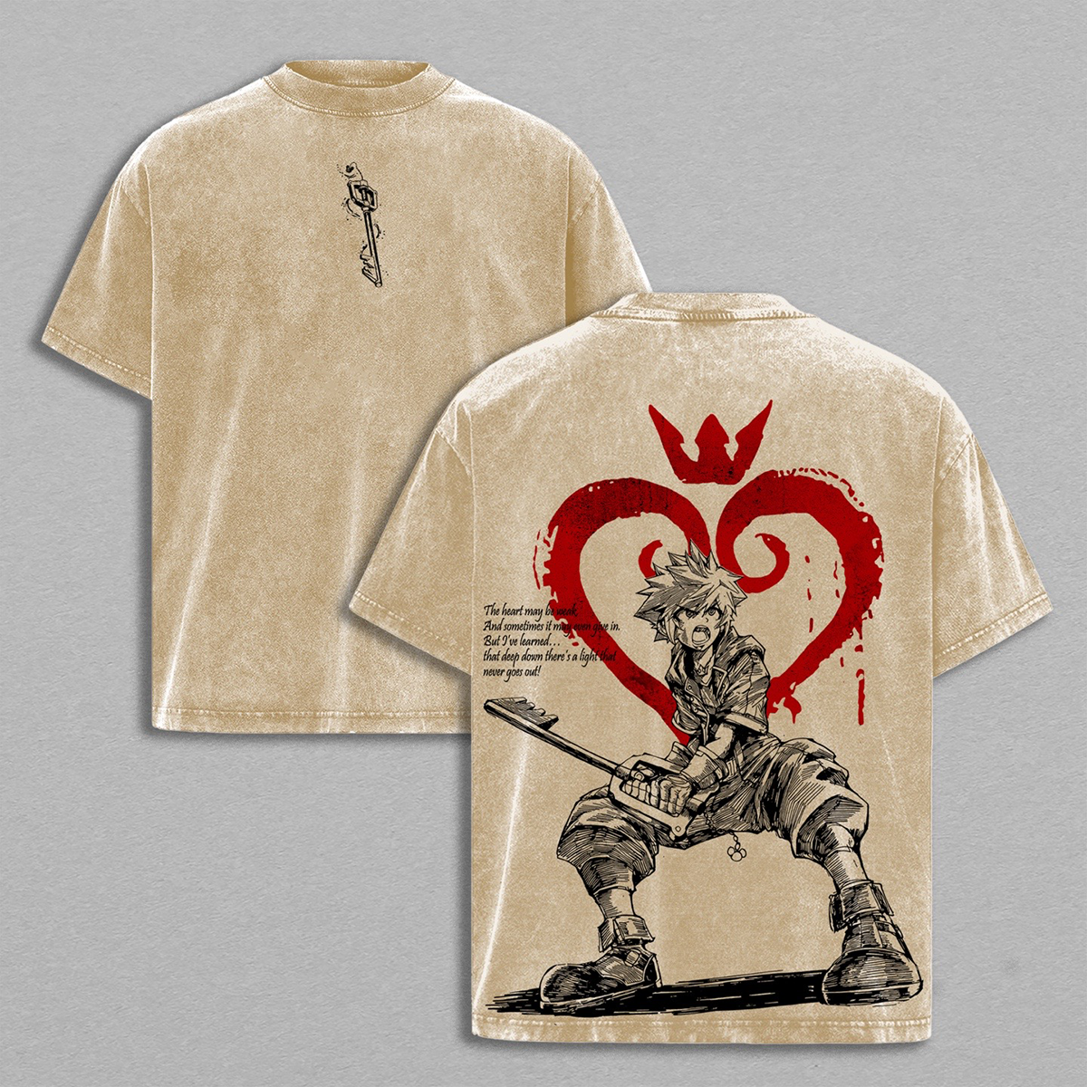 Camiseta desgastada de Kingdom Hearts