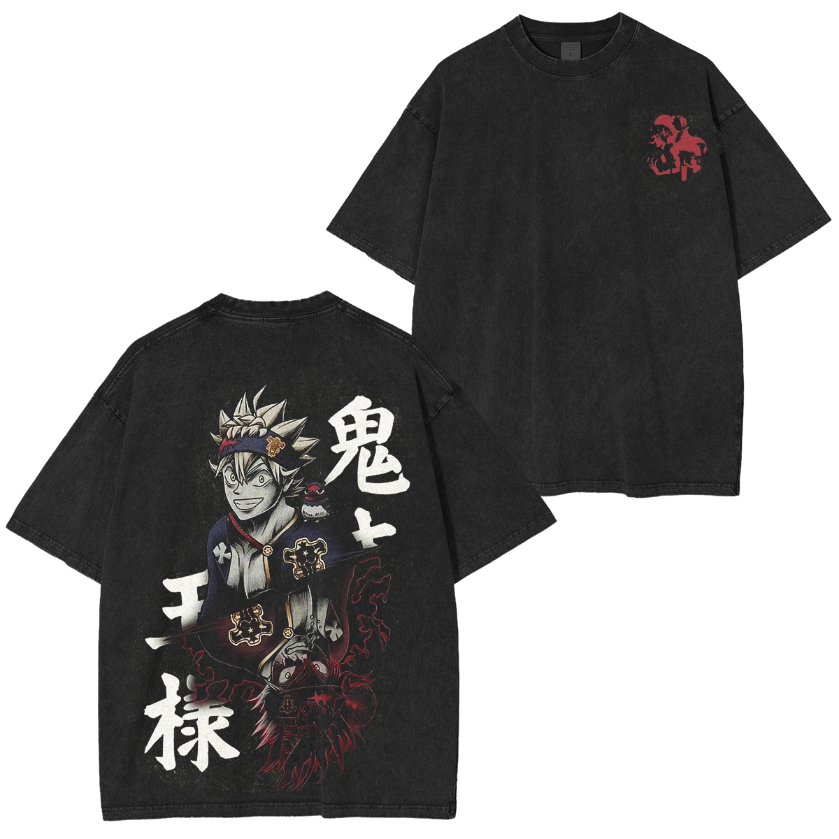 T-shirt délavé Anime Black Clover