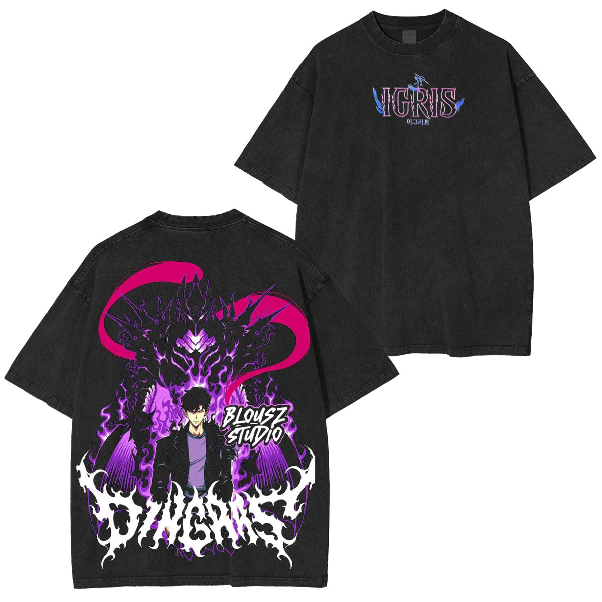 Camiseta/Sudadera/Sudadera con capucha desgastada de Solo Leveling