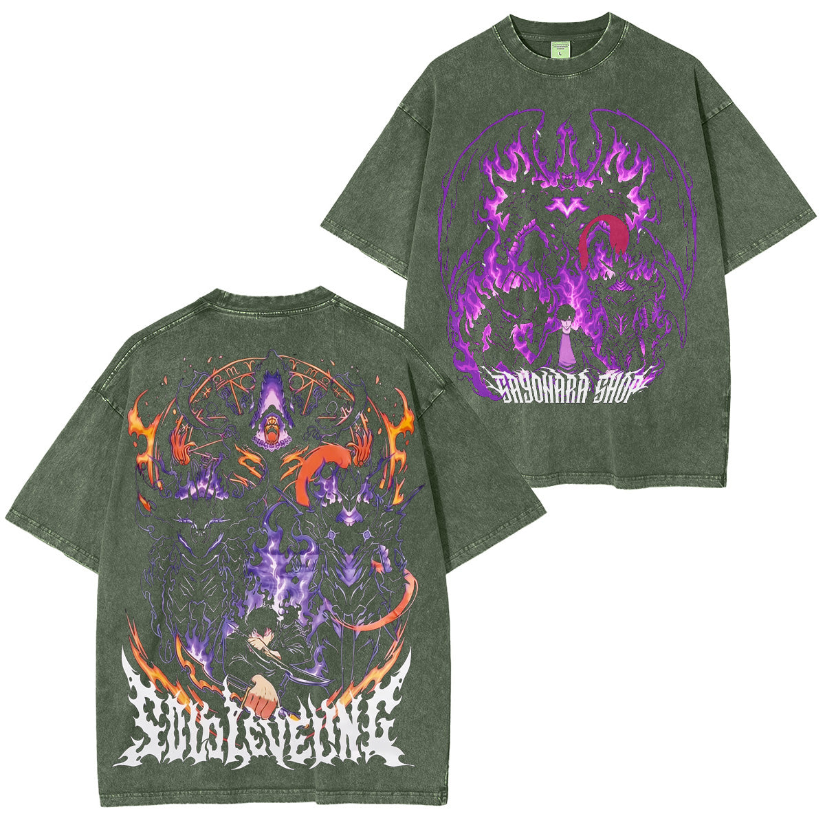 Camiseta/Sudadera de cuello redondo/Sudadera con capucha desgastada de Solo Leveling