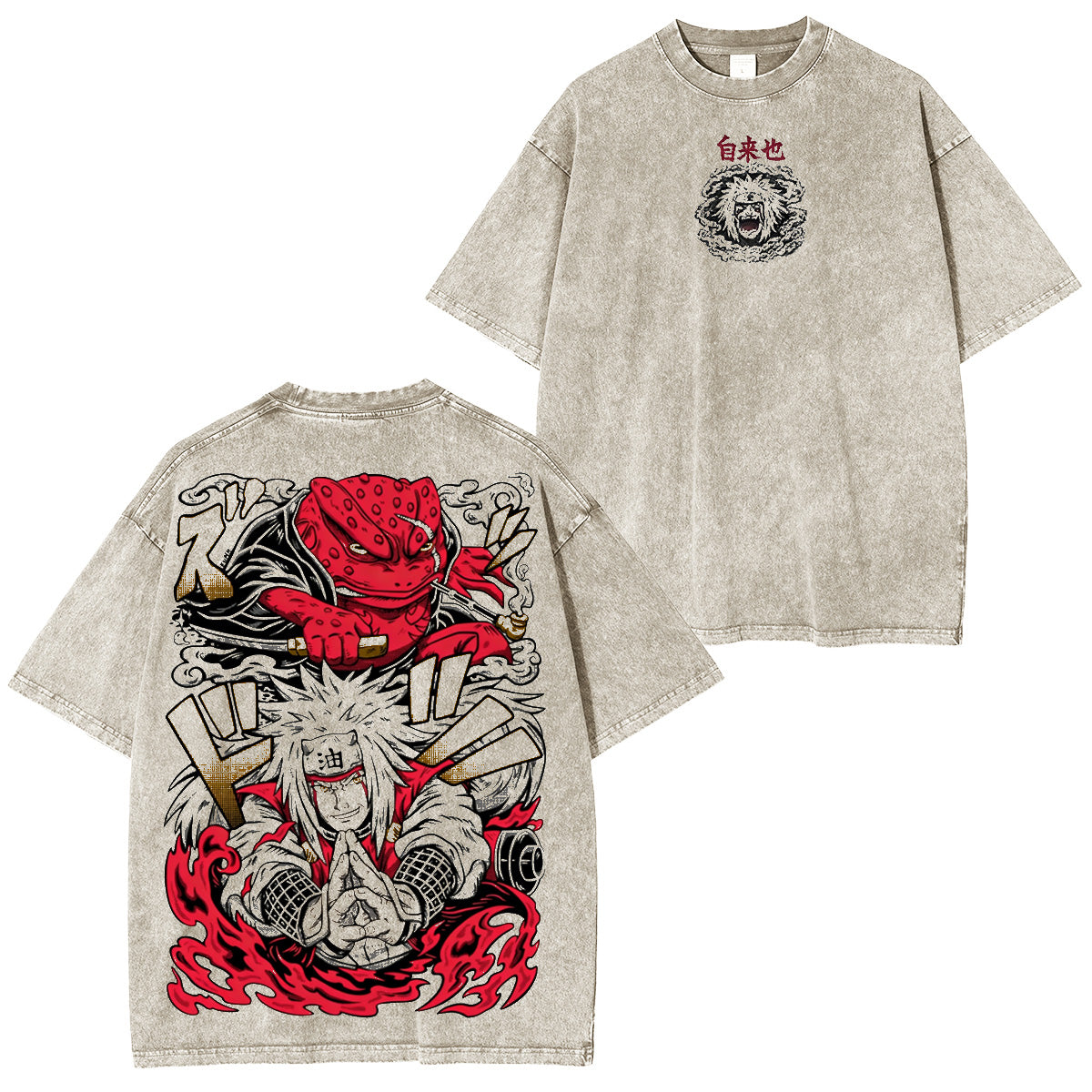 Jiraiya Naruto Anime Washed T-shirt/Crewneck/Hoodie