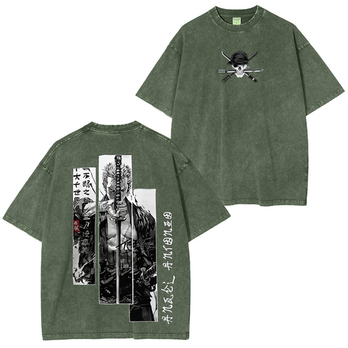 One Piece: Roronoa Zoro Unisex Oversized Washed T-shirt