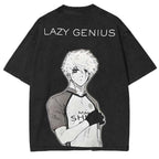 T-shirt lavé imprimé double Anime Blue Lock StrikerT-shirt lavé imprimé double Anime Striker