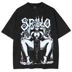 DanDaDan Double Printed Oversize Vintage Washed T-Shirt