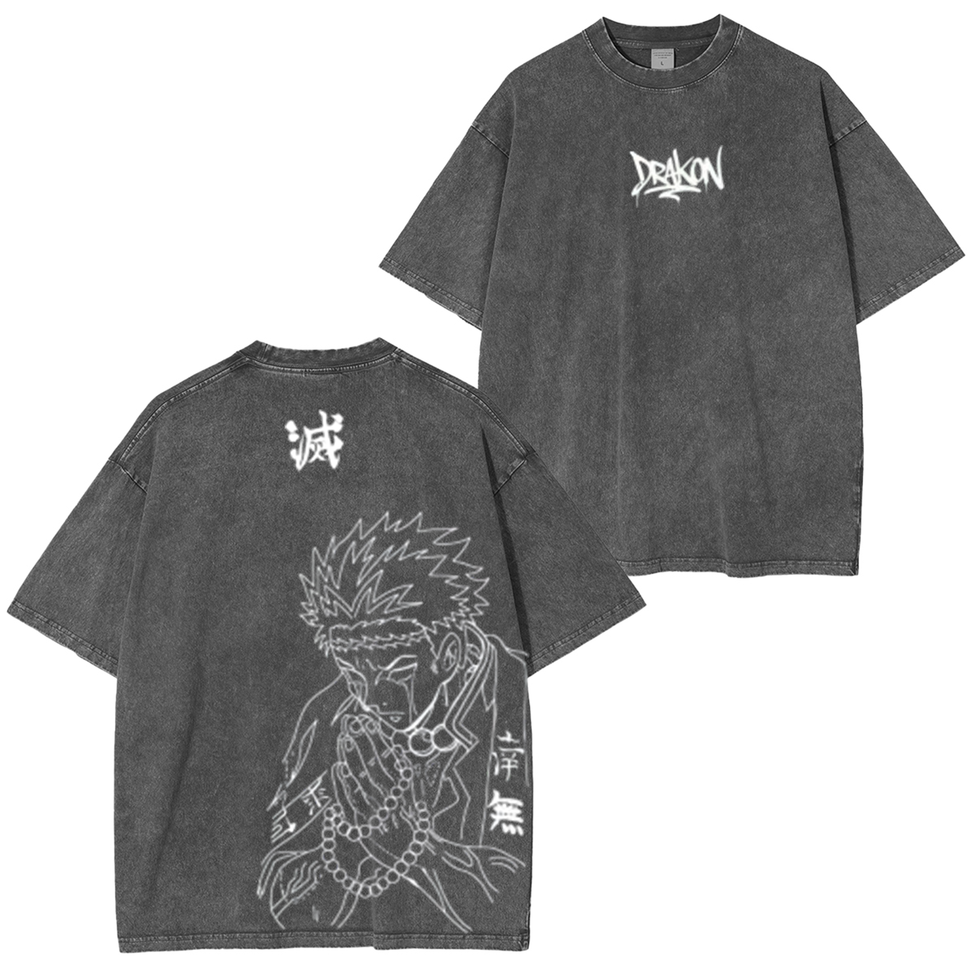 Camiseta unisex lavada de Demon Slayer Anime