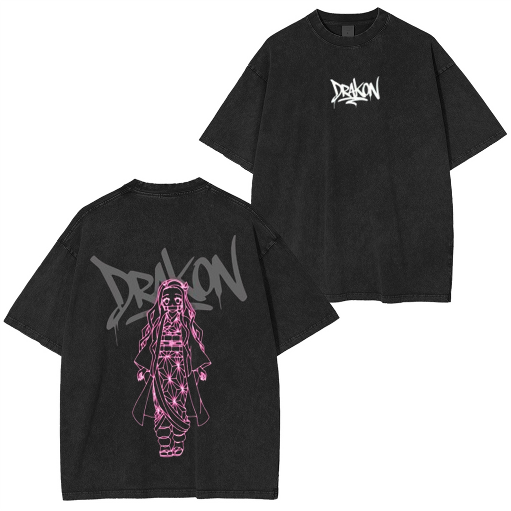 T-Shirt unisexe délavé Nezuko Kamado de Demon Slayer