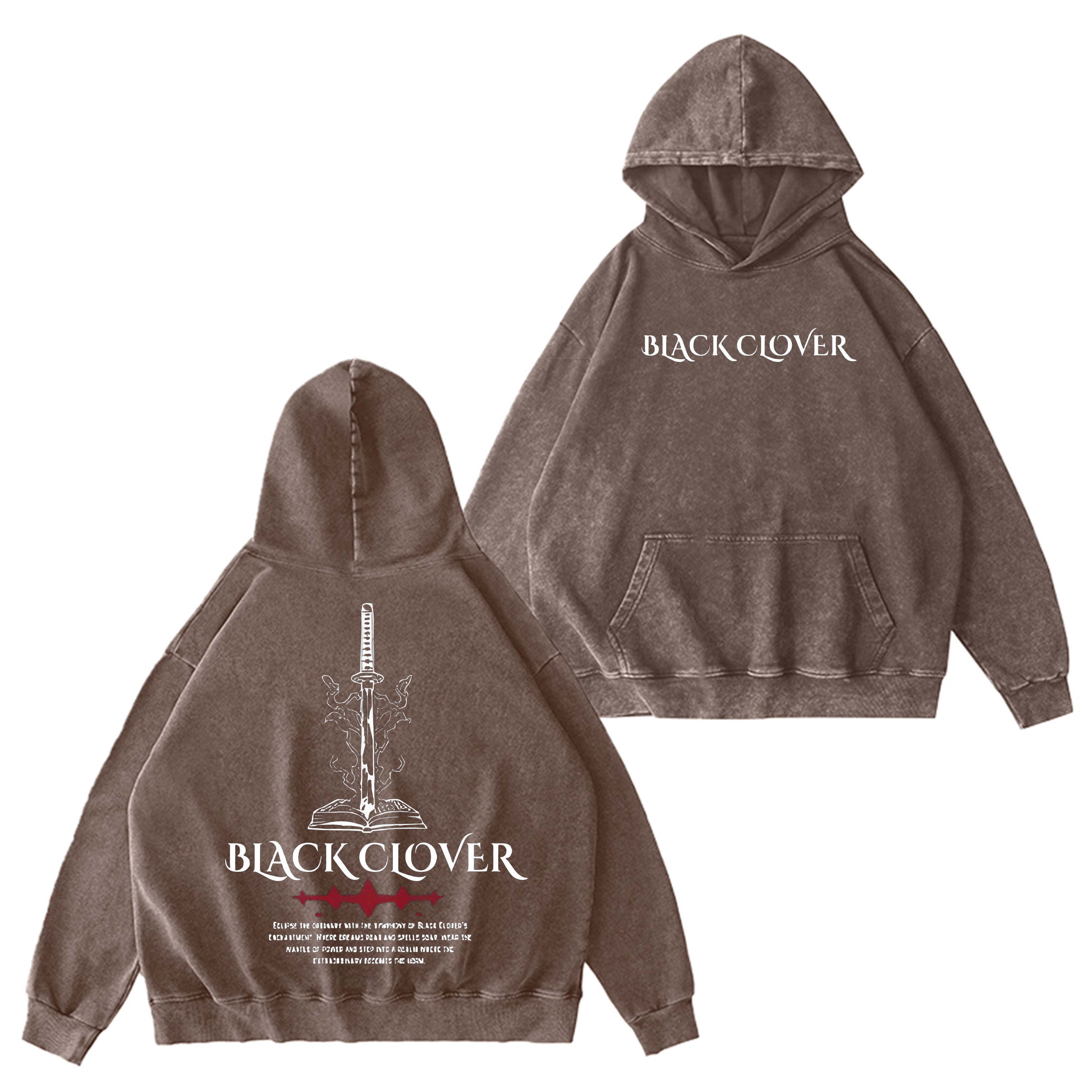 Sweat-shirt à capuche délavé Black Clover