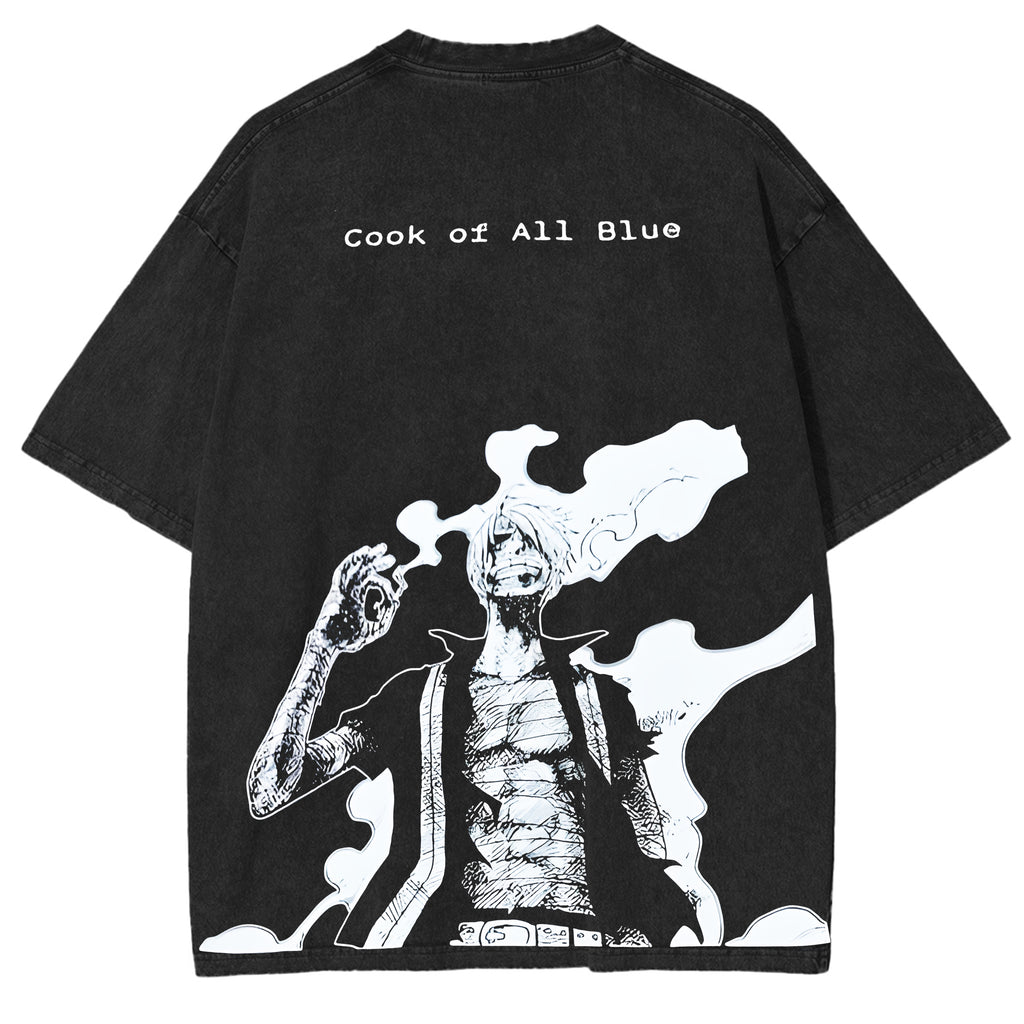 "Sanji" Anime Double Printed Washed Tee