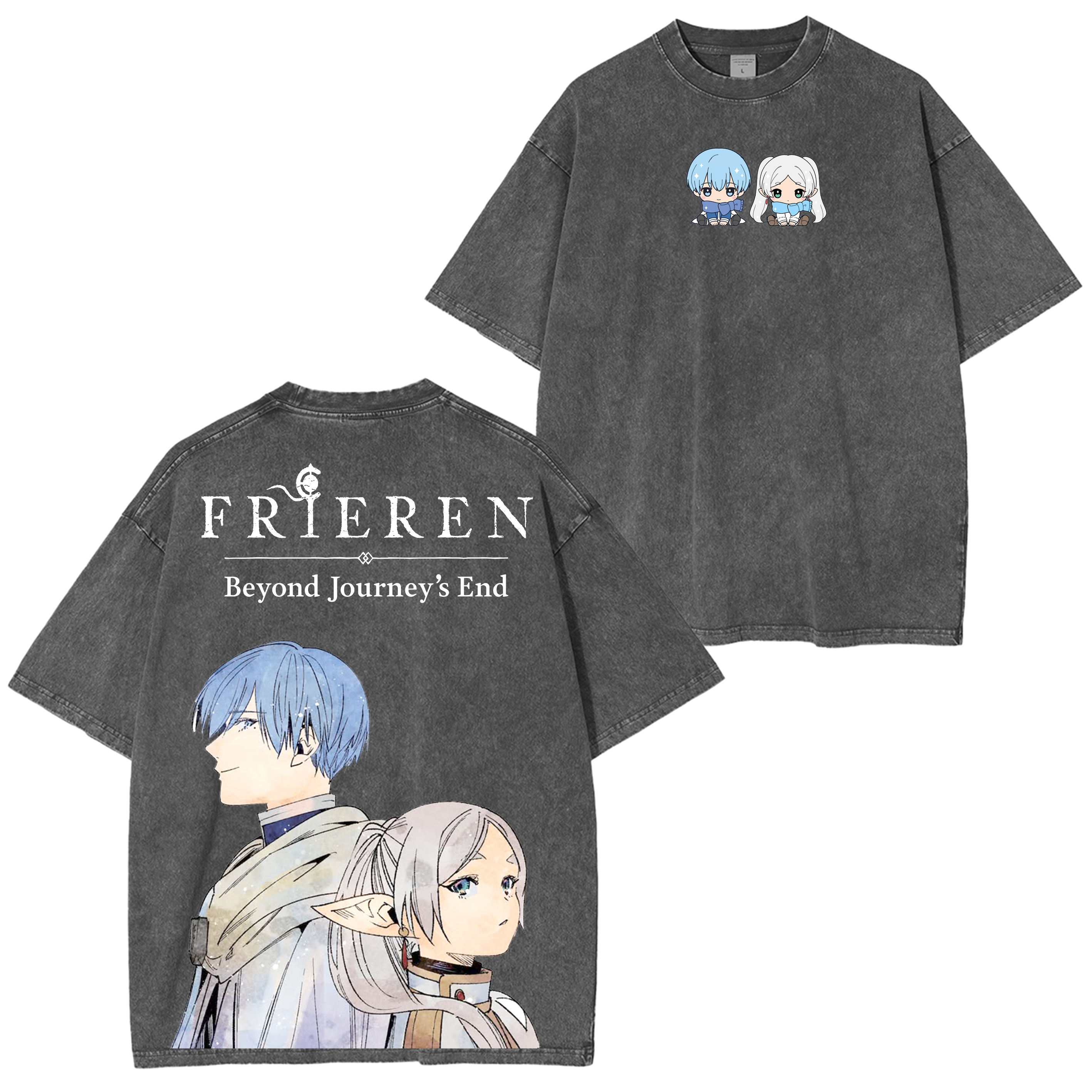 Frieren Anime T-shirt/Col ras du cou/Sweat à capuche délavé