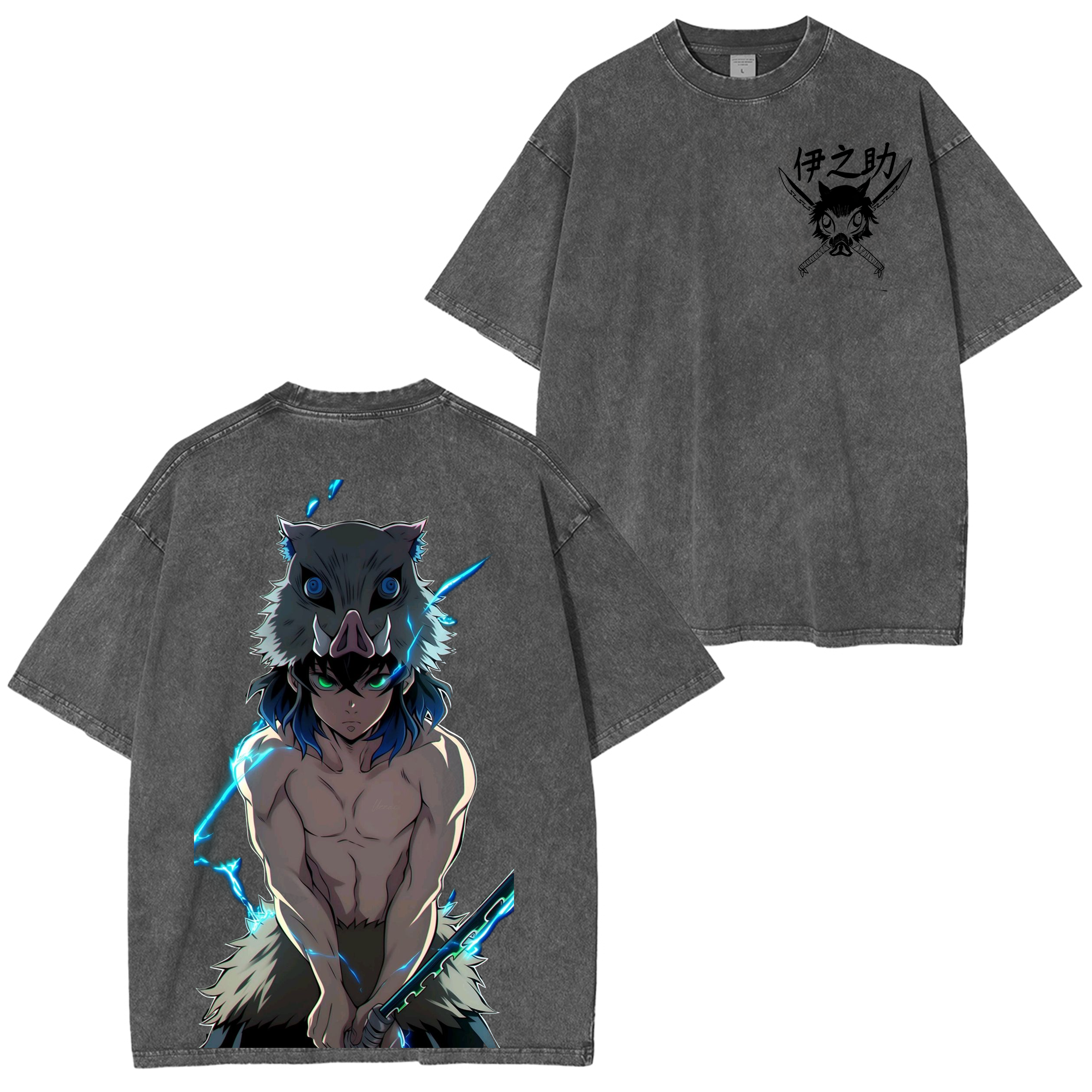Camisetas lavadas unisex de Demon Slayer