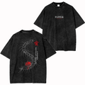 Camiseta extragrande con efecto lavado ácido y diseño de Tokyo Ghoul (Anime)