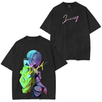 Camiseta unisex lavada Lucy Cyberpunk