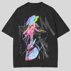 T-shirt unisexe léger délavé à l'acide Lucy x Cyberpunk Edgerunners