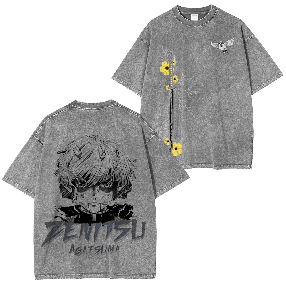 Zenitsu Agatsuma Demon Slayer Washed T-Shirt