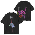 T-shirt/Sweat/Sweat à capuche délavé(e) Neon Genesis Evangelion style vintage