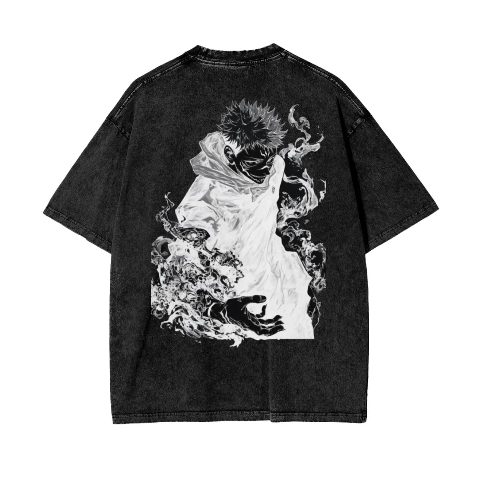 Jujutsu Kaisen Anime Acid Washed Oversize T-Shirt Yuji Itadori Anime Tee Gift For Him